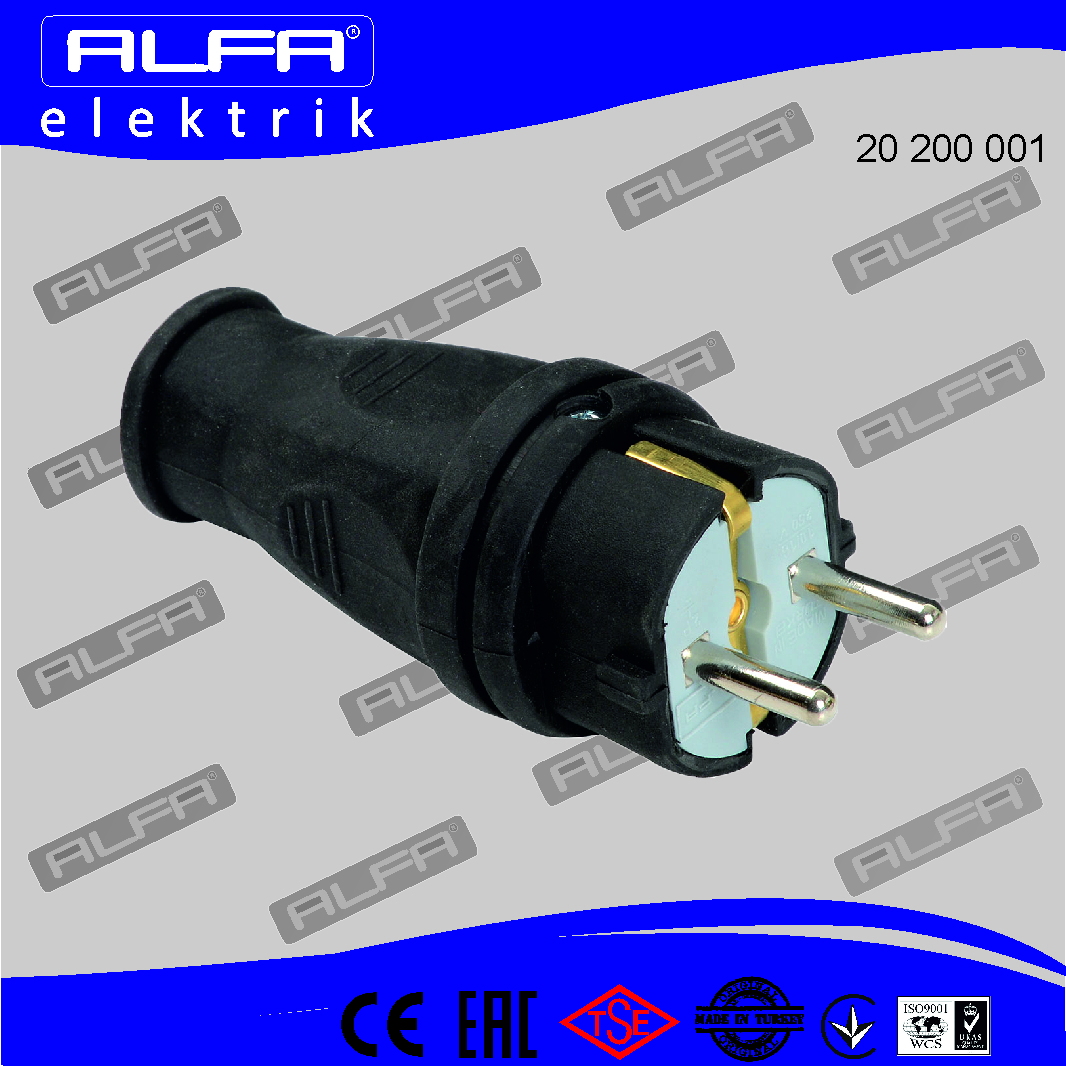 20 200 001	-	Earthed Rubber Male Plug	